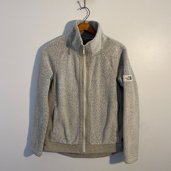 The North Face Women's Sherpa Fleece Jacket Size M Silver Gray - Picture 2 of 10